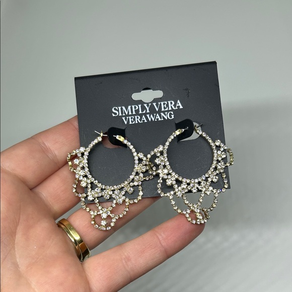 NEW Simply Vera Vera Wang Crystal Embellished Earrings - Picture 2 of 4